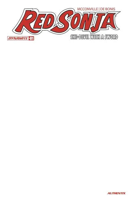 Red Sonja She Devil With A Sword #1 Cvr F Blank Authentix Var ---- 0326DE0662