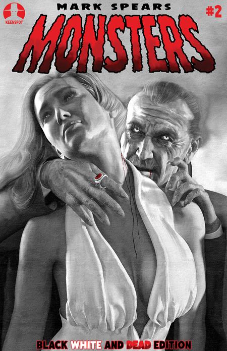Cover of Mark Spears Monsters #2 4Th Ptg Black White & Dead Edition CVR A Mark Spears Last Embrace, cover art by Mark Spears