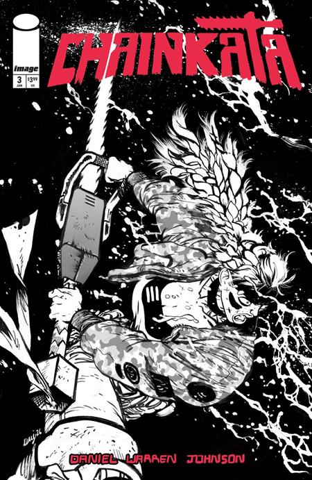 Cover of Chainkata #3 CVR B Daniel Warren Johnson B&W VAR, cover art by Daniel Warren Johnson