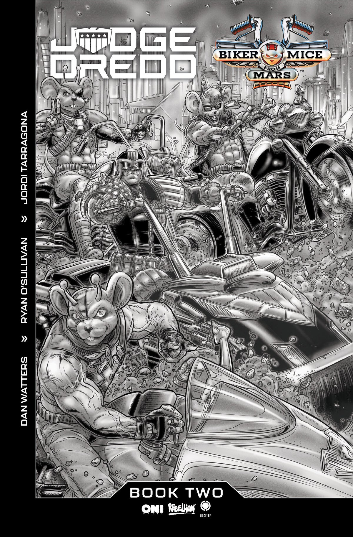 Cover of Judge Dredd/Biker Mice from Mars #2 Cover B Juan José Ryp Var, cover art by Juan José Ryp