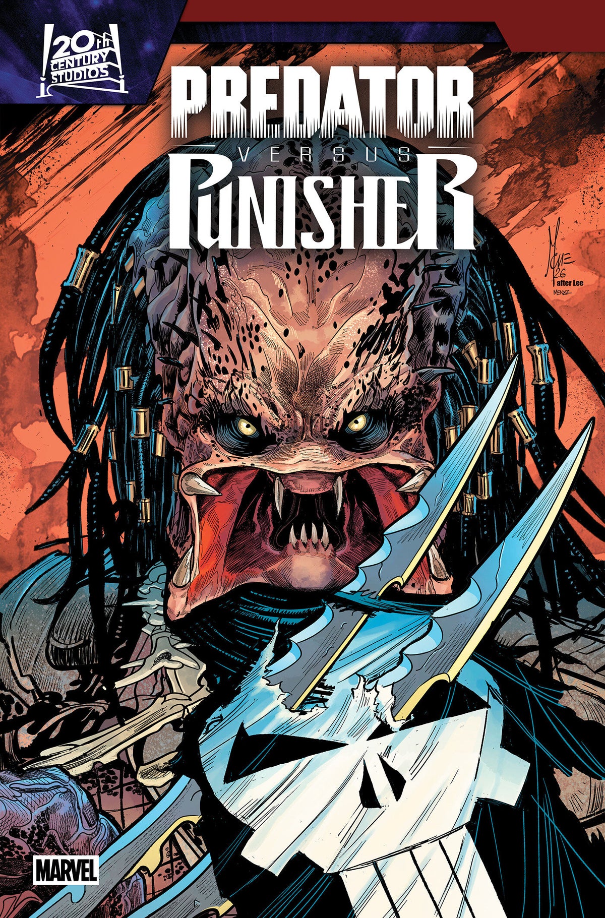 Cover of PREDATOR VS. PUNISHER #3 COVER B MARCO CHECCHETTO HOMAGE VARIANT, cover art by Marco Checchetto