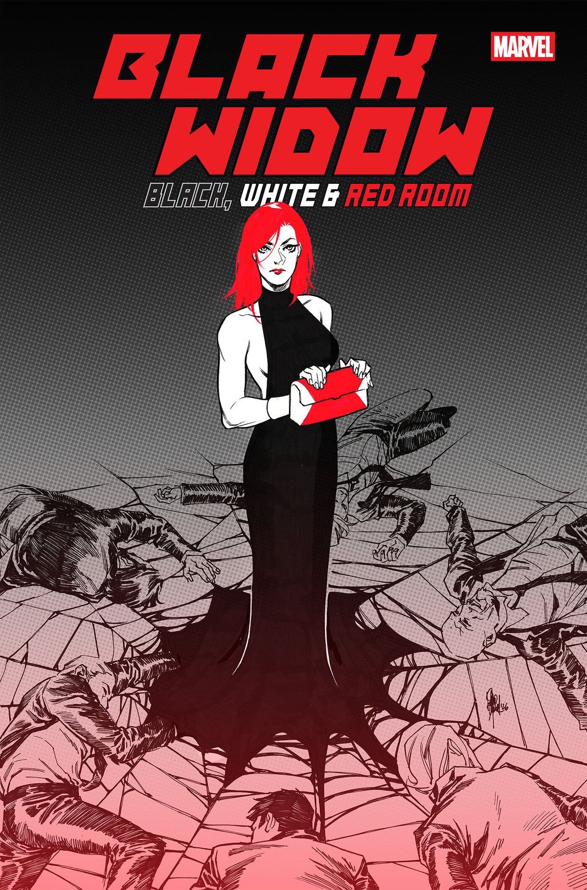 Cover of BLACK WIDOW: BLACK, WHITE & RED ROOM #2 COVER A, cover art by Elena Casagrande
