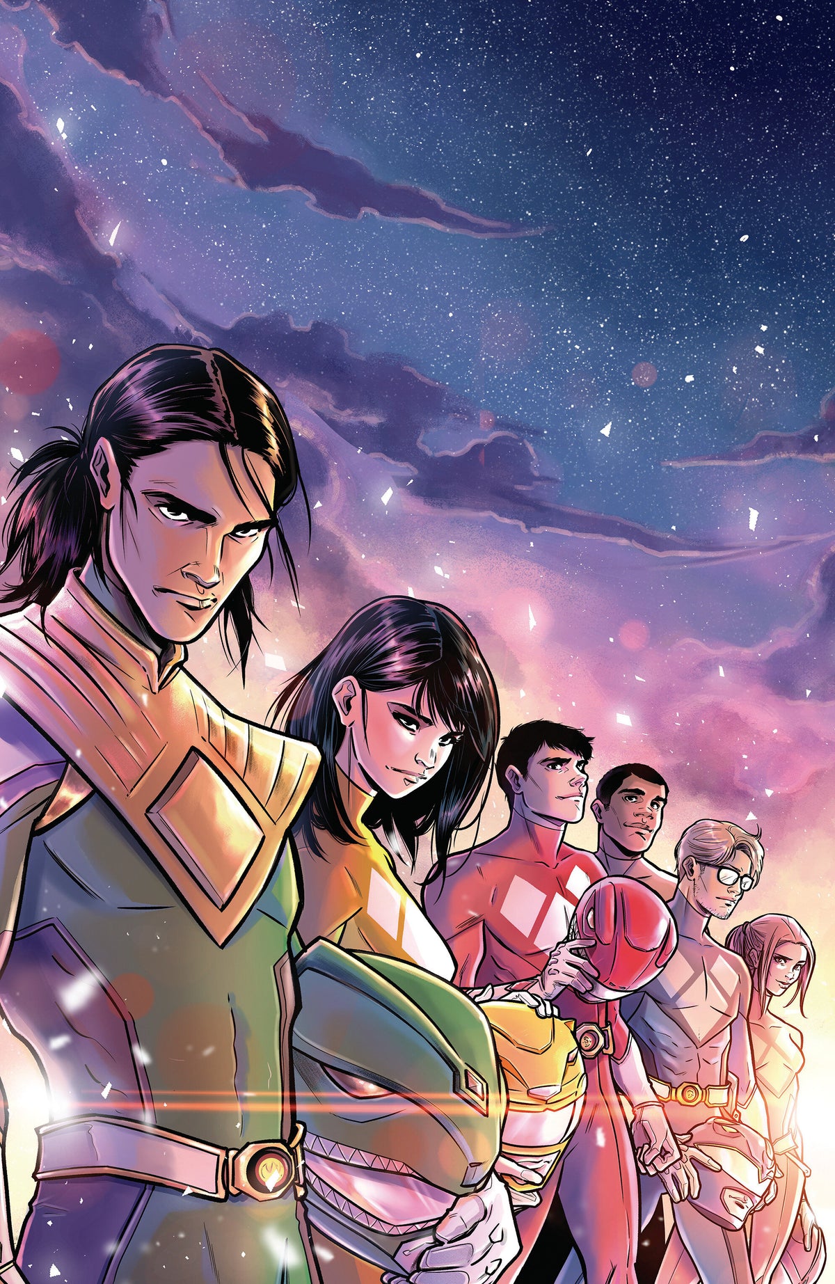 Cover of Mighty Morphin Power Rangers (2026) #8 E Foil Variant (Full Art, Foil, Di Gianfelice), cover art by Simona Di Gianfe