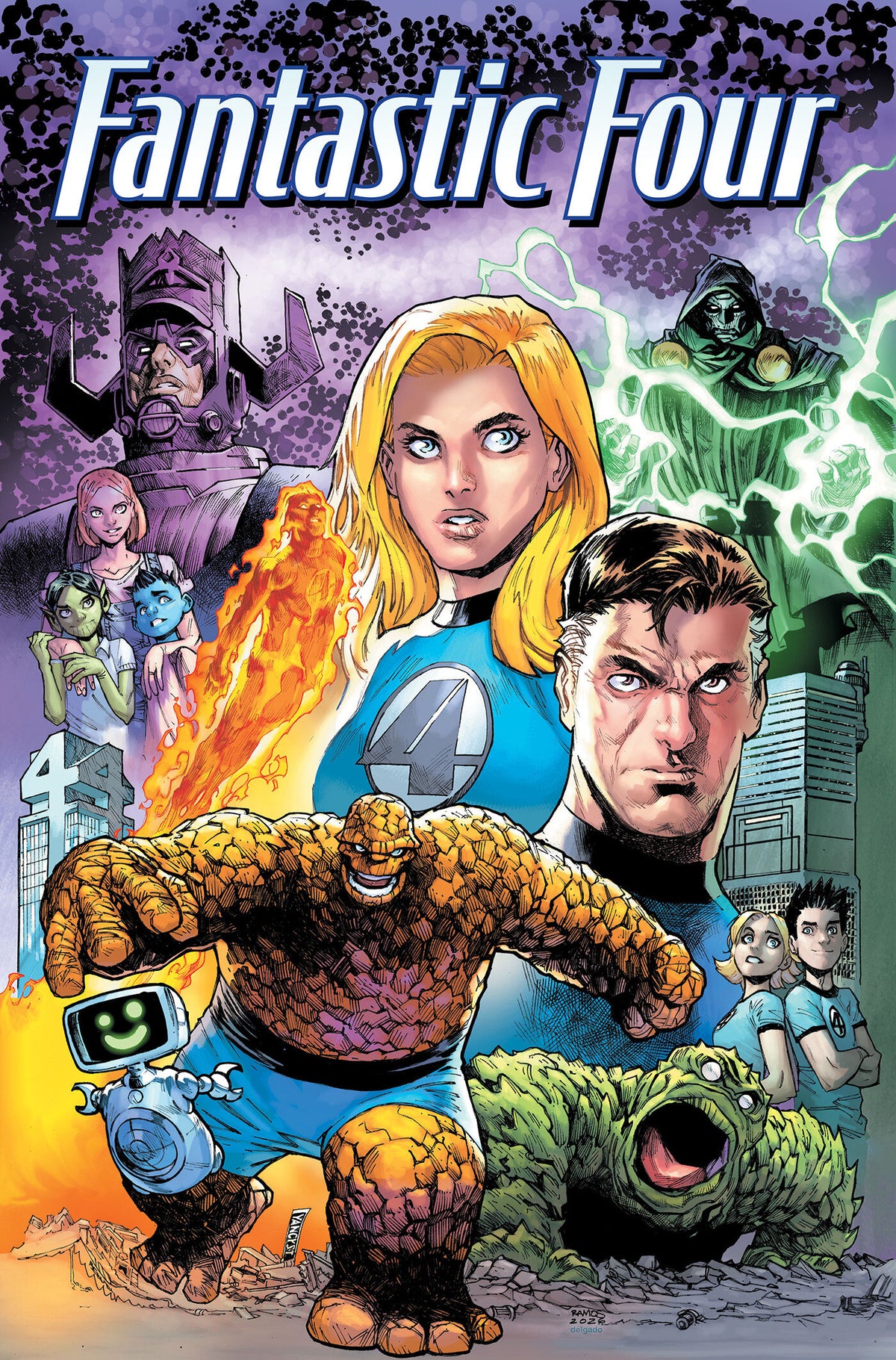 Cover of Fantastic Four Vol. 3: Six Adventures Across Time And Space, cover art by Humberto Ramos