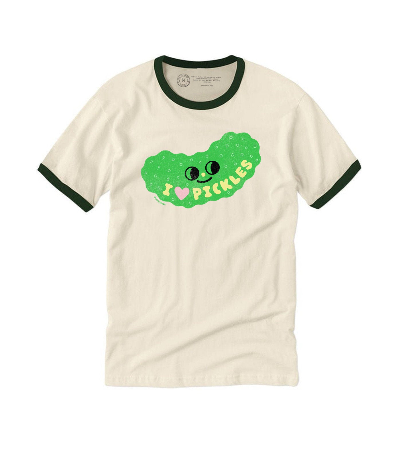 Suzy Ultman: I Heart Pickles Unisex Ringer T-Shirt Medium