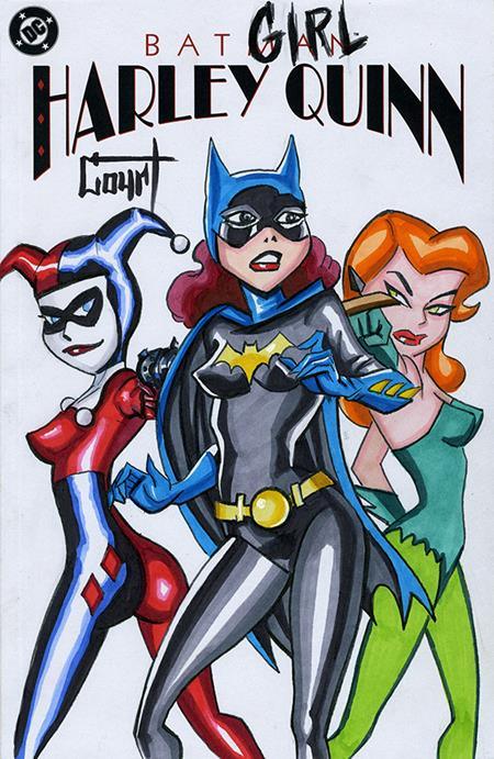 Df Batman Harley Quinn #1 Signed And Remarked With A Batman Adventures #12 Homage Sketch By Jessica Court ---- 0326DE0592