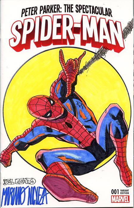 Df Marvel Comics Commissioned Cover Art Signed And Remarked By Mariano Nicieza And Joe Delbeato With A Spider-Man Sketch ---- 0326DE0596