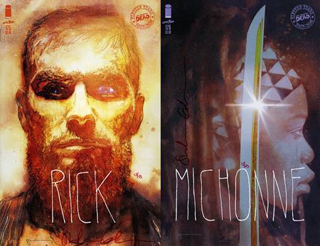 Df Walking Dead #175 & 176 Bill Sienkiewicz Variant Set Ultra Limited Blood Red Signature Series Signed By Stefano Gaudiano (Mr) ---- 0326DE0604