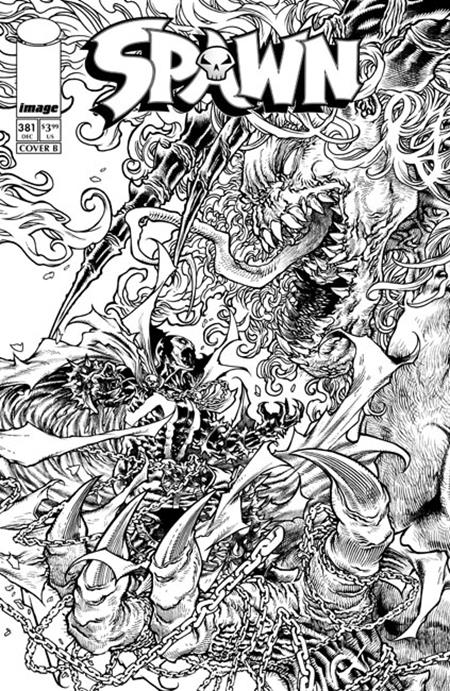 Spawn #381 Cvr B Harvey Tolibao B&W Var