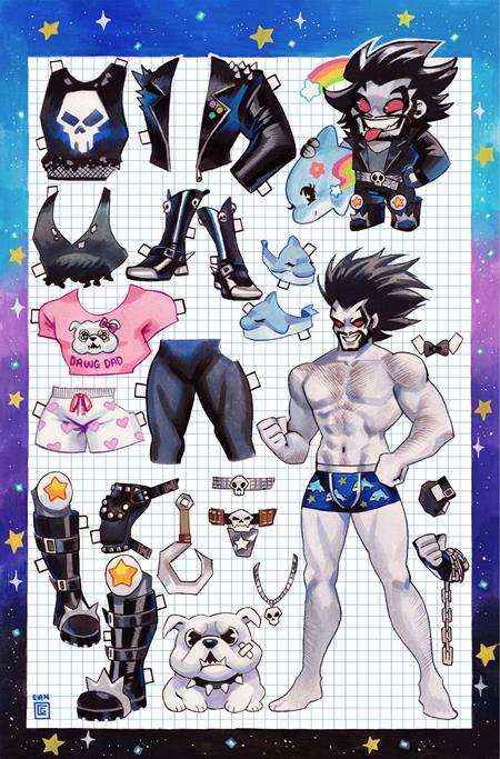 Cover of Lobo #11 CVR D Rian Gonzales Paper Doll Card Stock VAR, cover art by Rian Gonzales