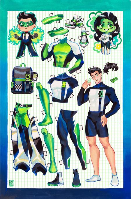 Cover of Green Lantern Corps #24 CVR C Rian Gonzales Paper Doll Card Stock VAR (Green Lantern First Light), cover art by Rian