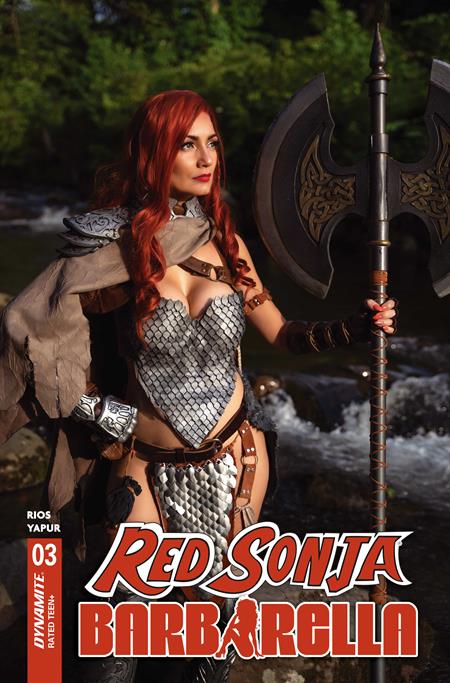 Cover of Red Sonja Barbarella #3 CVR D Cosplay Ivy Red Sonja VAR, cover art by Cosplay