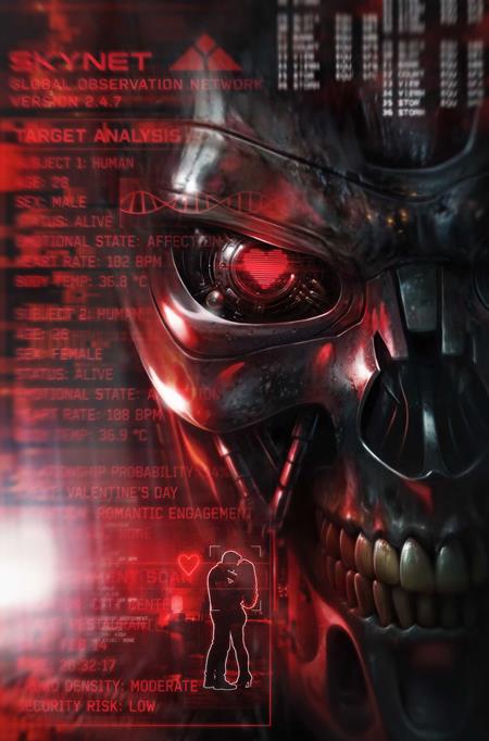Cover of Terminator Valentines Day Special 2027 #1 (One Shot) CVR E Francesco Mattina Metal Premium VAR, cover art by Frances