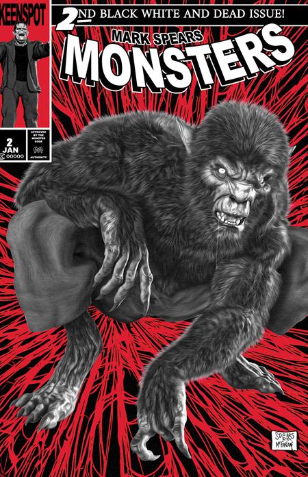 Cover of Mark Spears Monsters #2 4Th Ptg Black White & Dead Edition CVR C Mark Spears Spider Man #1 Homage VAR, cover art by 