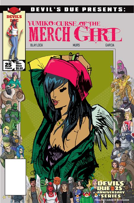 Cover of Devils Due Presents Yumiko Curse Of The Merch Girl (One Shot) CVR C Jim Mahfood Josh Blaylock Homage VAR, cover art 