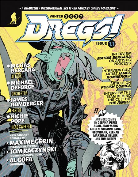 Cover of Dregs Magazine, cover art by Matias Bergara