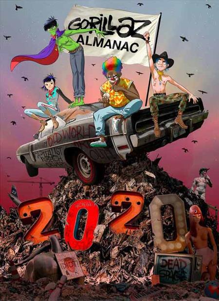 Cover of Gorillaz Almanac HC, cover art by Jamie Hewlett