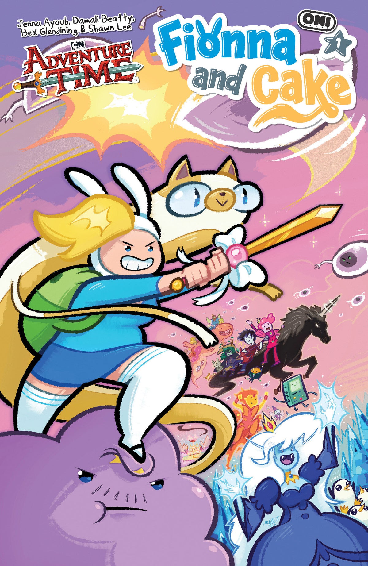 Cover of Adventure Time Fionna & Cake #1 Cover C Reggie Graham Var, cover art by Reggie Graham