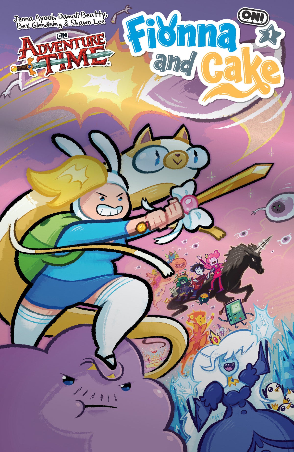 Cover of Adventure Time Fionna & Cake #1 Cover E Reggie Graham Foil Var, cover art by Reggie Graham