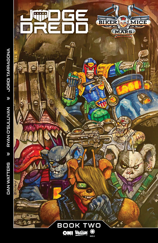 Cover of Judge Dredd/Biker Mice from Mars #2 Cover A Simon Bisley, cover art by Simon Bisley