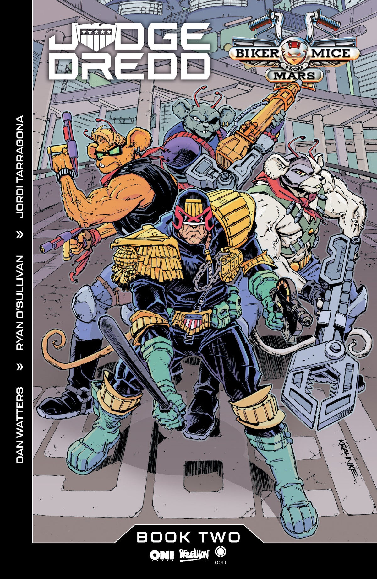 Cover of Judge Dredd/Biker Mice from Mars #2 Cover C Andrew Krahnke Var, cover art by Andrew Krahnke