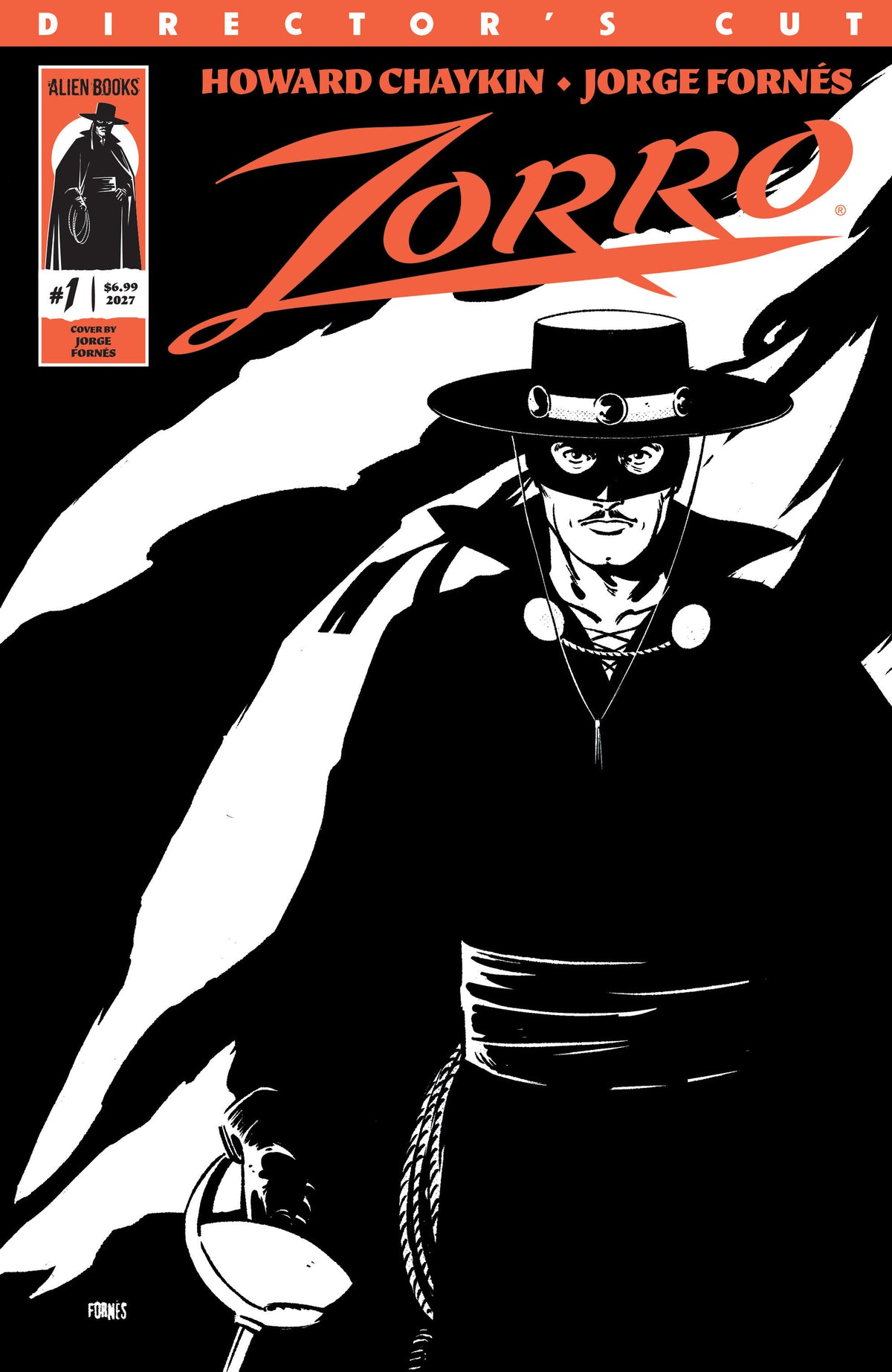 Cover of Zorro Directors Cut #1 Cover A (Fornés), cover art by Jorge Fornés