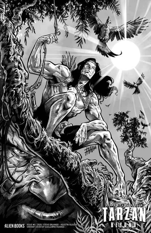 Tarzan Beyond #5 Cover D Guillermo Fajardo Black & White Variant