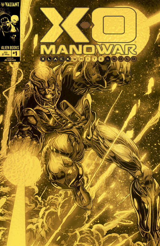 X-O Manowar Black, White & Gold #1 Variant D Foil (Quesada Gold Version)