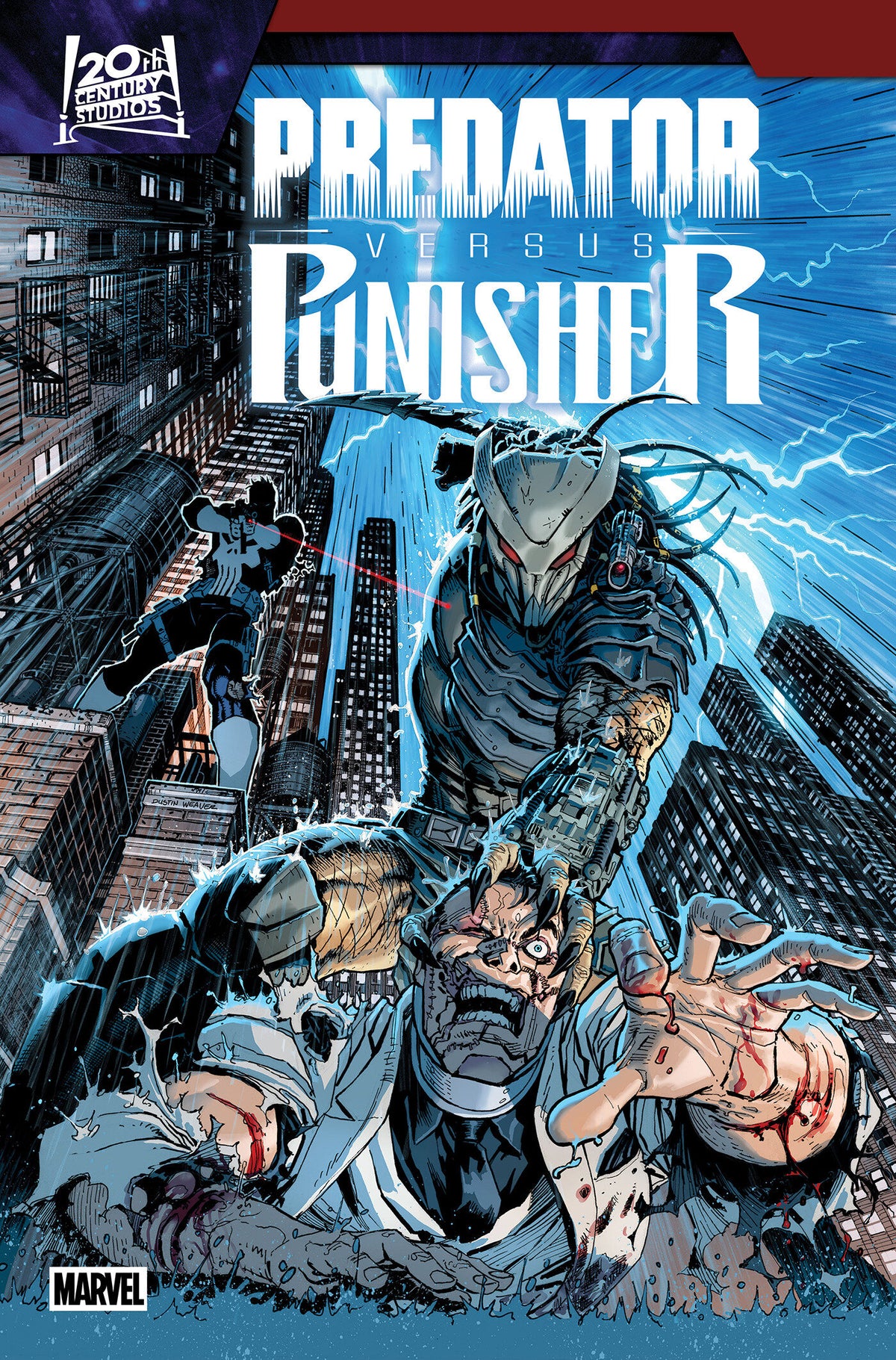 Cover of PREDATOR VS. PUNISHER #3 COVER A, cover art by Dustin Weaver