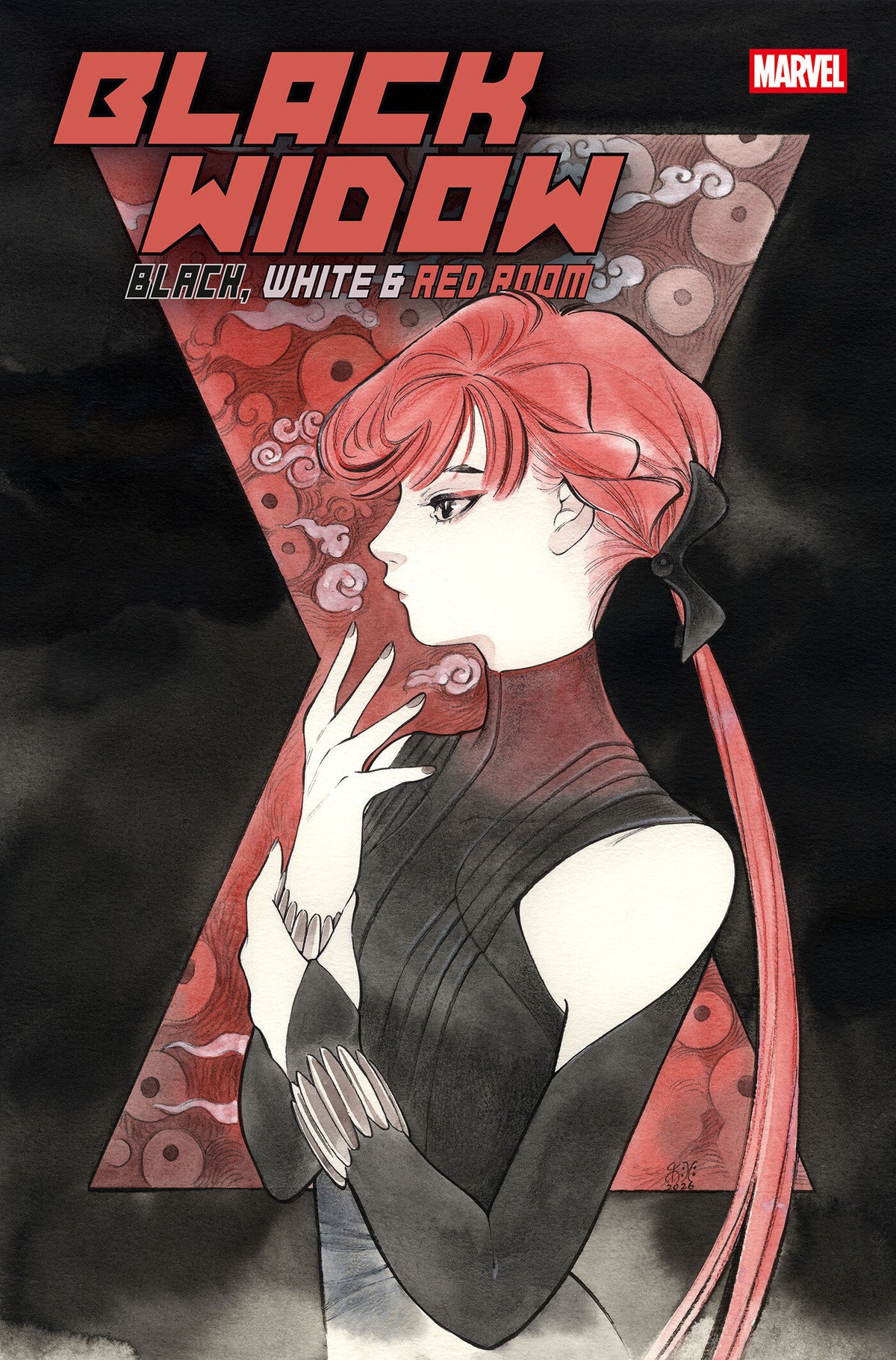 Cover of BLACK WIDOW: BLACK, WHITE & RED ROOM #2 COVER B PEACH MOMOKO RED ROOM VARIANT, cover art by Peach Momoko