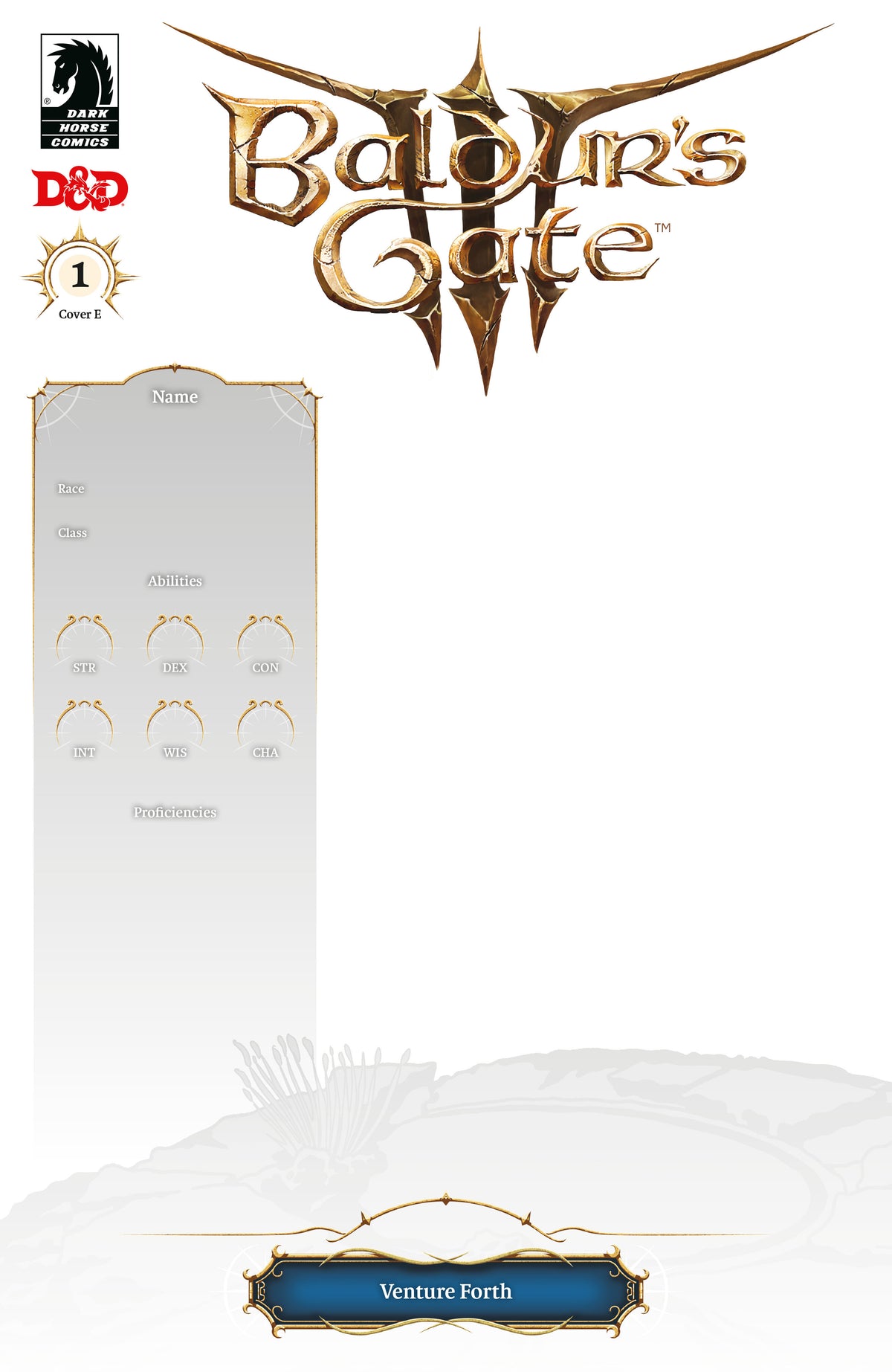 Cover of Baldur's Gate III #1 (CVR E) (Blank) (Character Creation)