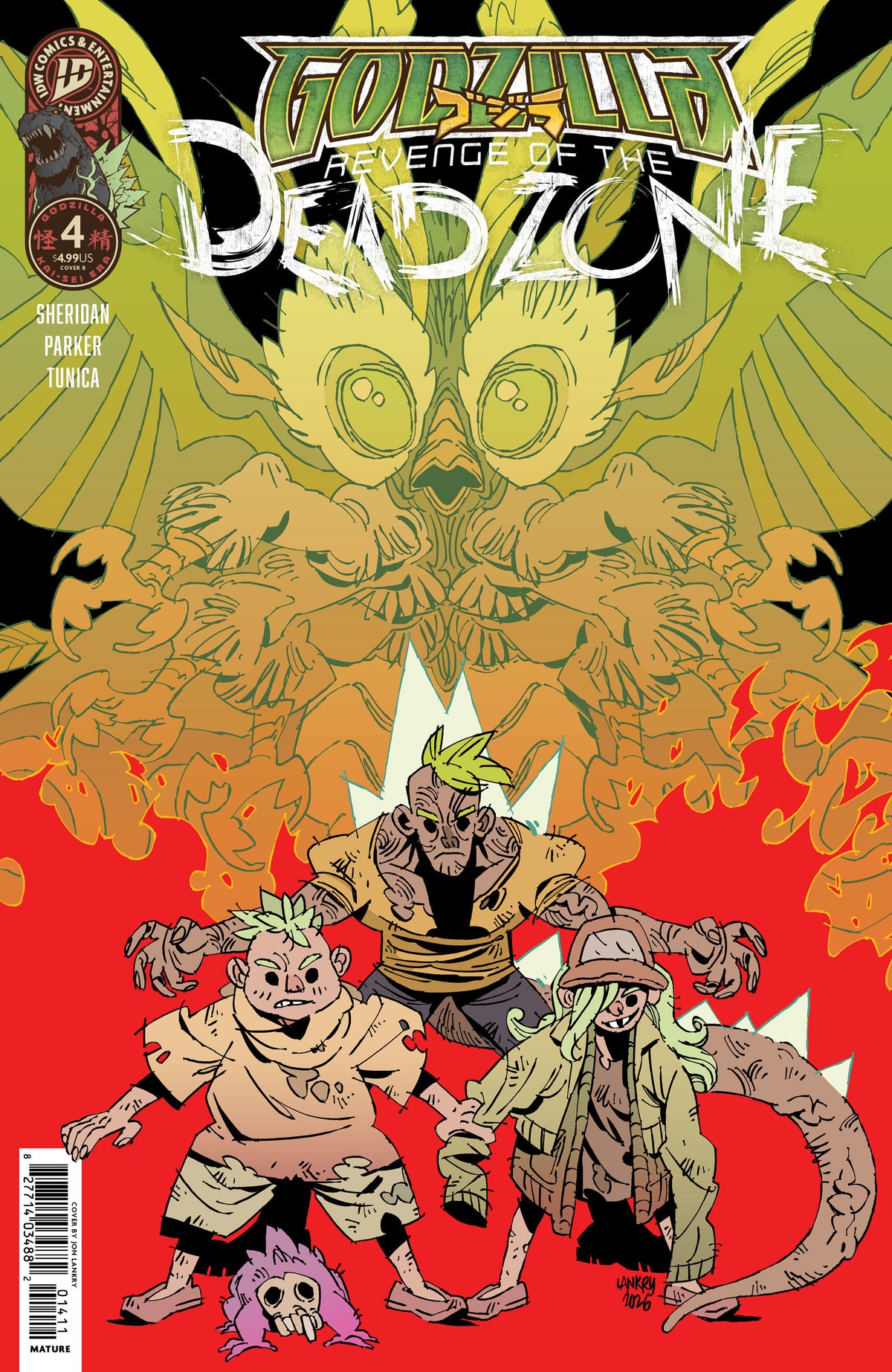 Cover of Godzilla: Revenge of the Deadzone [Kai-Sei Era] #4 Variant B (Lankry), cover art by Jon Lankry