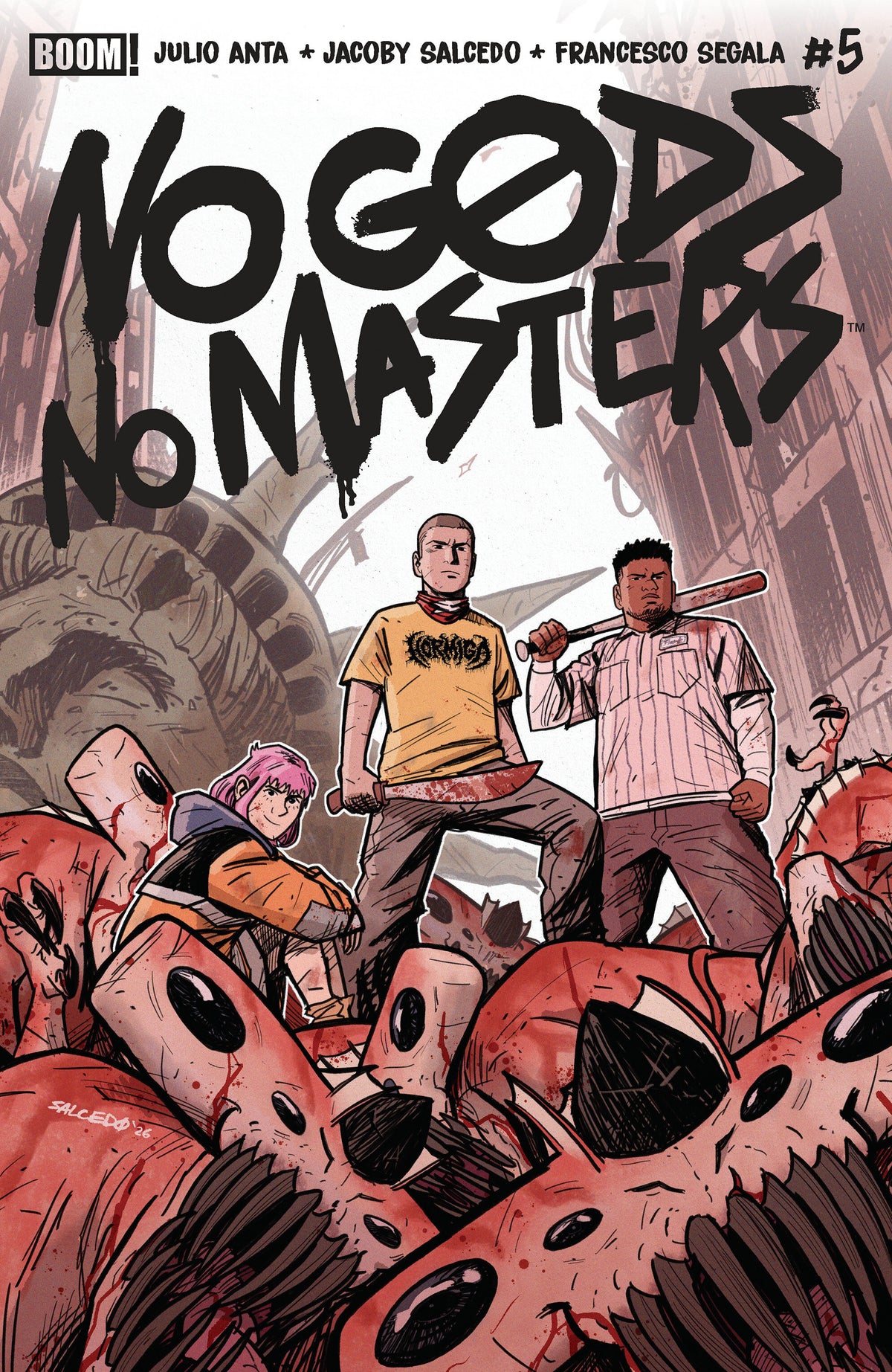 Cover of No Gods, No Masters #5 A Main (Dressed, Salcedo), cover art by Jacoby Salcedo
