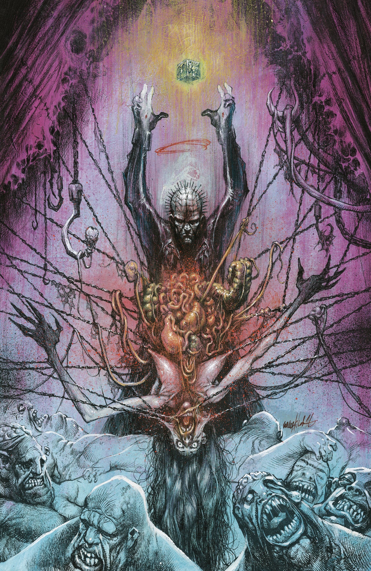 Cover of Hellraiser: Hellbound Hearts #1 C Cenobite Bag Variant (Full Art, Wayshak), cover art by Jonathan Wayshak